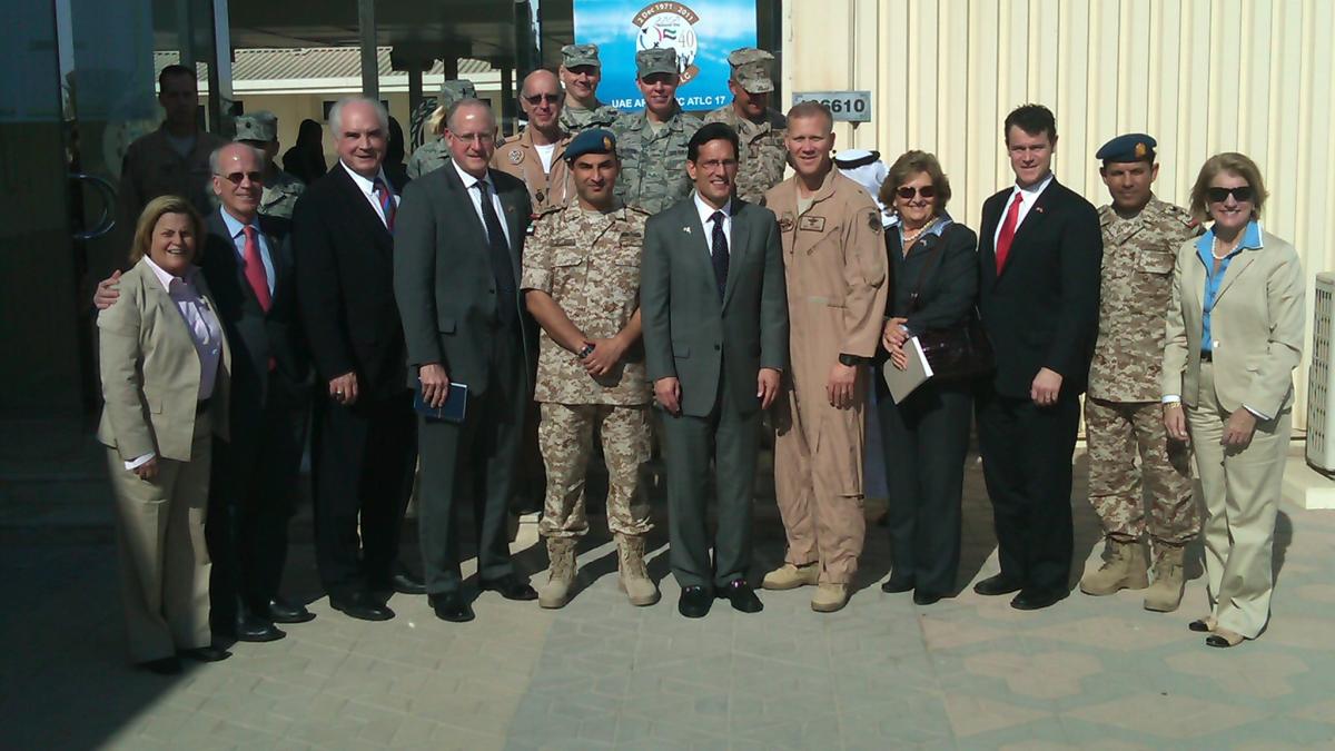 CODEL at Al Dhafra Air Base after receiving a combined briefing by US and UAE command 