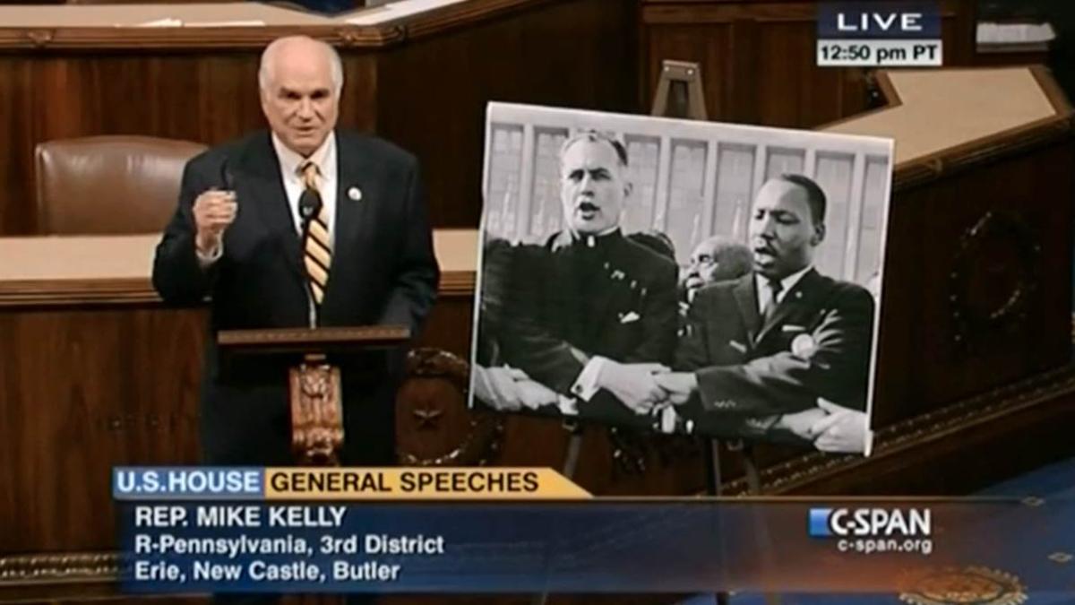 MK Hesburgh floor tribute pic 