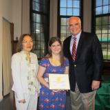 MK 1st place winner Rachel Trimble and Dr Eva Tsuquiashi Daddesio SRU Dean of College of Humanities   1 